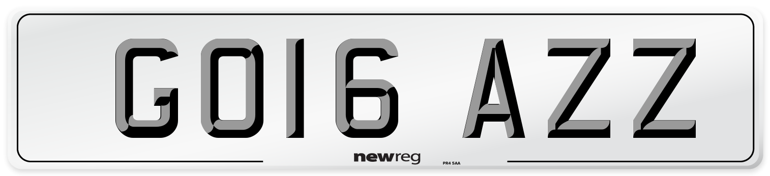 GO16 AZZ Number Plate from New Reg